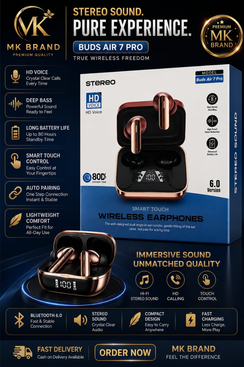 Stereo HD Wireless Earbuds | Bluetooth 5.3 | HD Sound | LED Display Charging Case