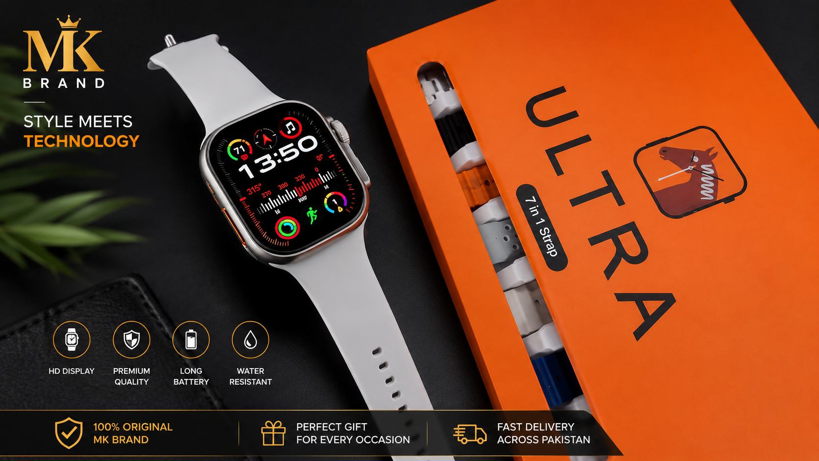 ULTRA 7-in-1 Smart Watch Set | HD Display | 7 Premium Straps | Bluetooth Calling