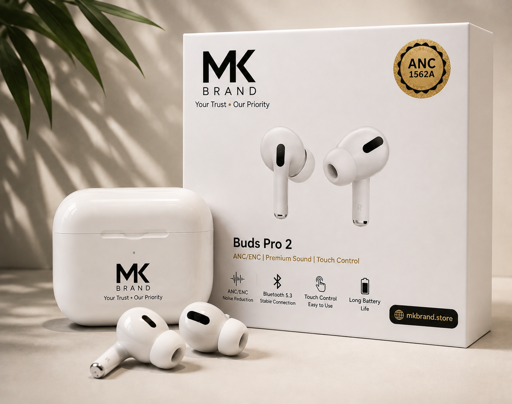 MK Brand Buds Pro 2 Wireless Bluetooth Earbuds | ANC/ENC | Touch Control