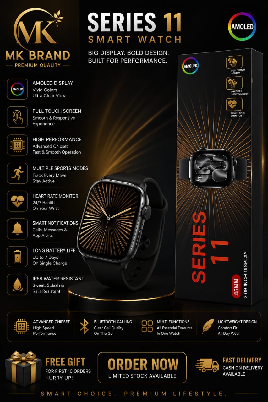 MK Series 11 AMOLED Smart Watch – 46mm, Bluetooth Calling & IP68