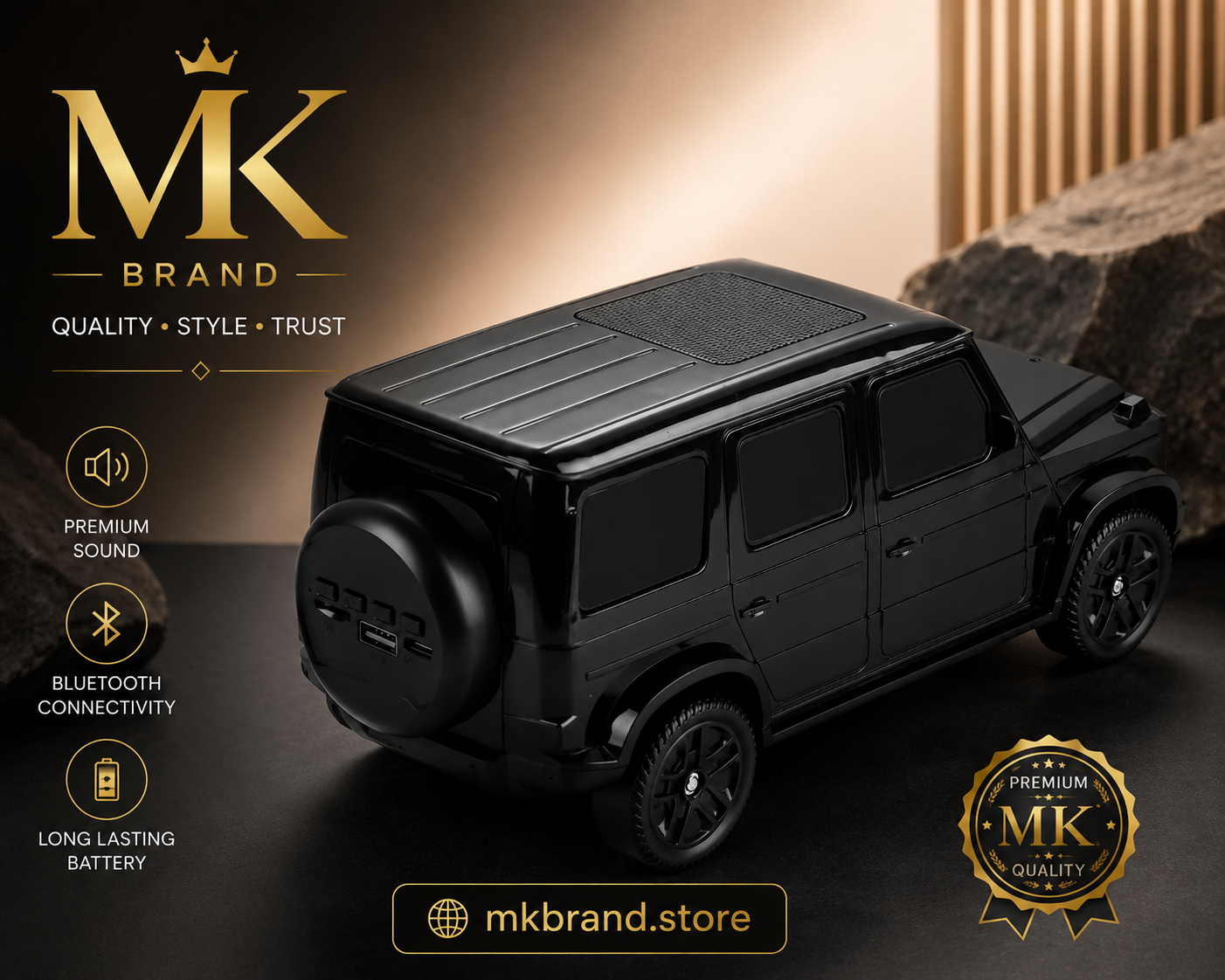 MK Premium G-Class Car Bluetooth Speaker – Wireless Portable Prado Speaker