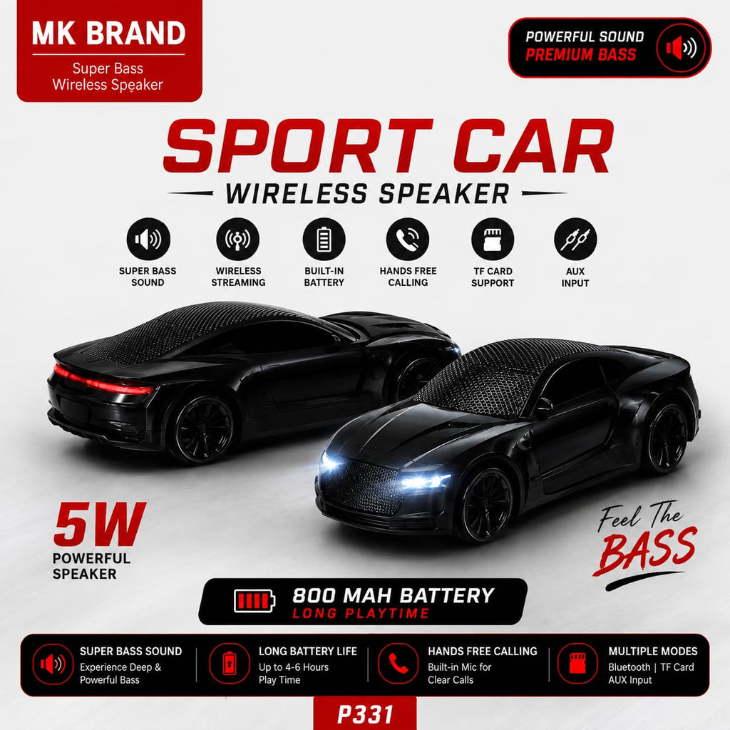 MK P331 Sport Car Wireless Speaker — Powerful Sound. Premium Bass.