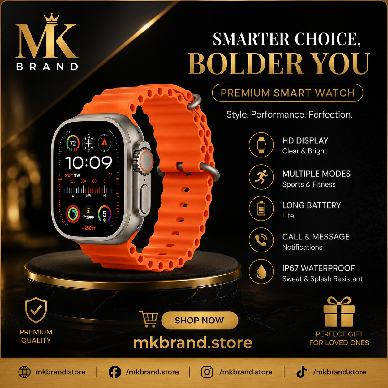AS5 ULTRA Premium Smart Watch Set – 7-in-1 Luxury Gift Box | Multiple Straps | HD Display