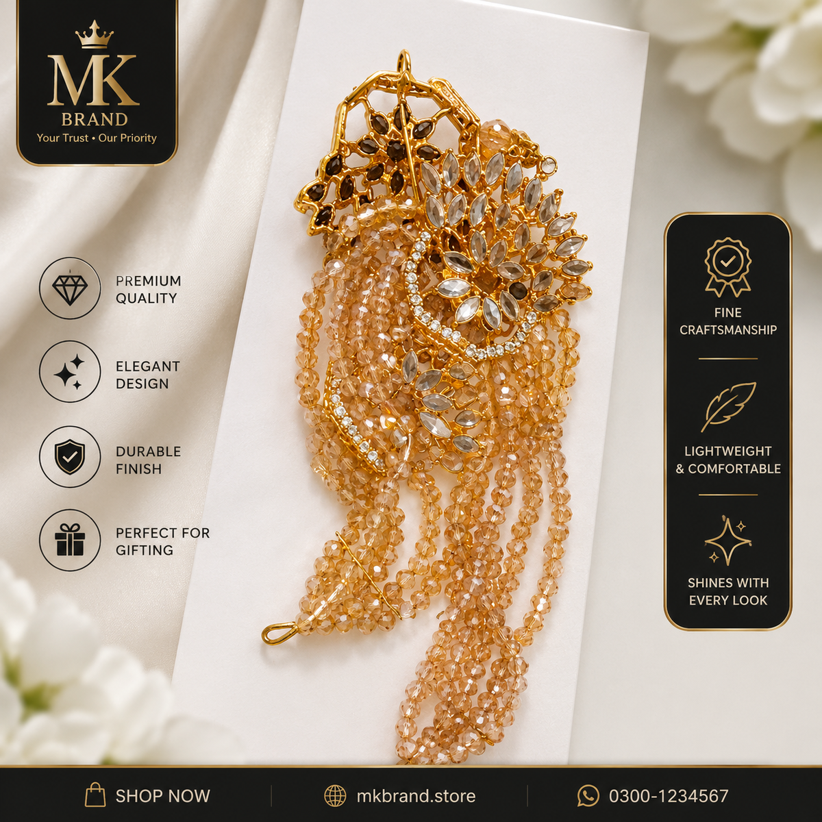 Elegant Gold-Tone Jhumka Earrings for Women