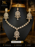 Elegant Crystal Artificial Jewellery Set – Necklace, Earrings & Tikka | MK Brand