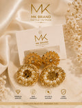 MK Elegant Gold & Pearl Statement Earrings
